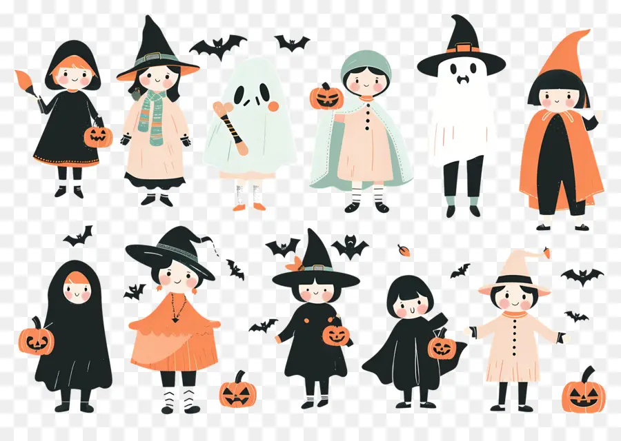 Enfants D'halloween，Déguisements D'halloween PNG