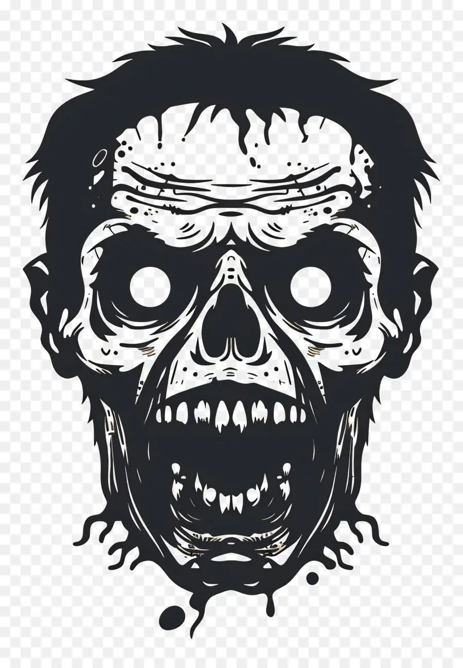 Tête De Zombie，Effrayant PNG