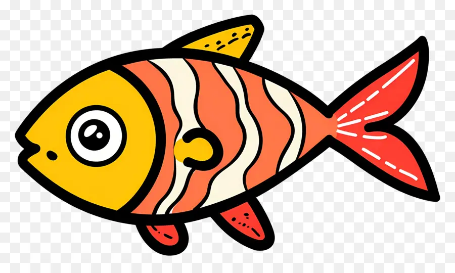 Dessin Animé De Poisson，Poisson Orange Et Blanc PNG