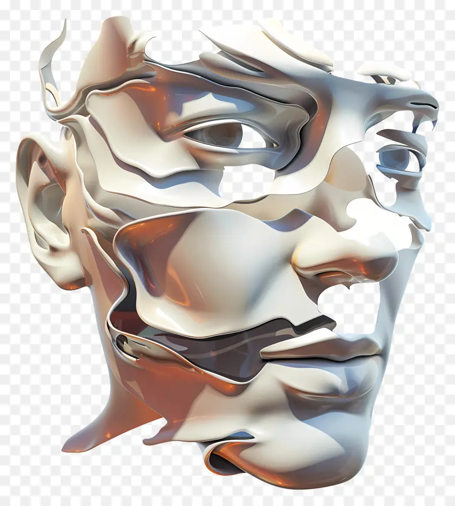 Visage D'homme，Visage Fragmenté PNG