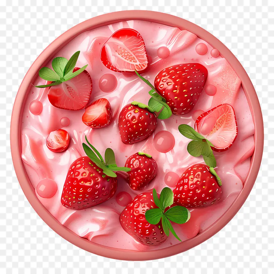 Bol De Smoothie Aux Fraises，Dessert Aux Fraises PNG