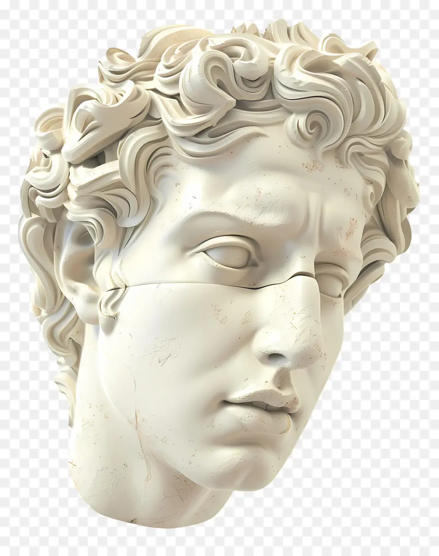 Visage D'homme，Statue En Marbre Classique PNG