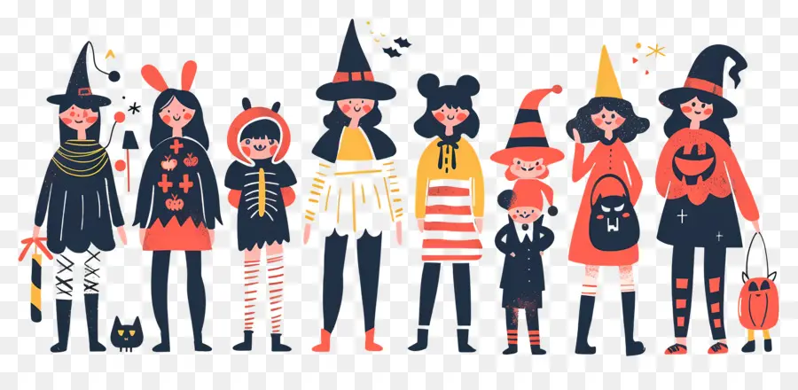 Enfants D'halloween，Groupe D'halloween PNG