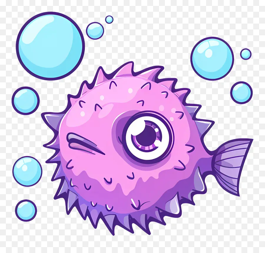 Poisson Globe Mignon，Poisson Globe Violet PNG