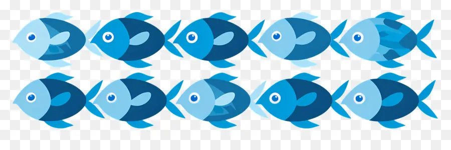 Groupe De Poissons，Poisson Bleu PNG