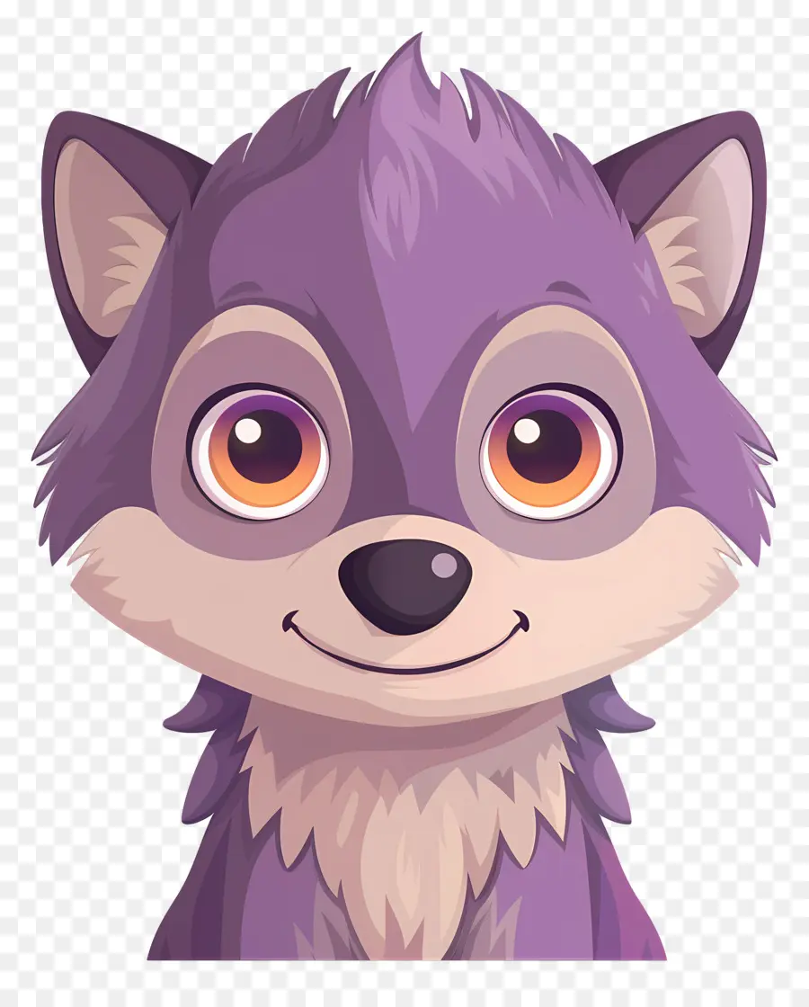 Tête De Loup，Loup De Dessin Animé Violet PNG