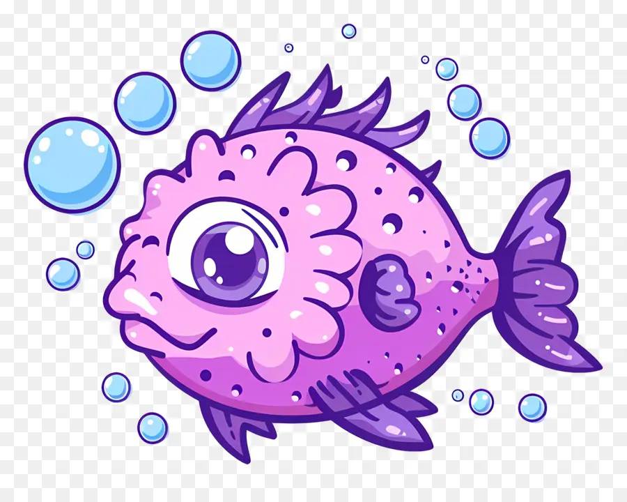 Poisson Globe Mignon，Poisson Globe Violet PNG