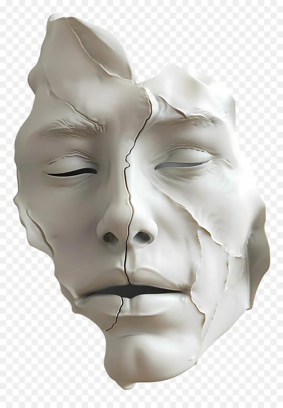 Visage D'homme，Visage Craquelé PNG