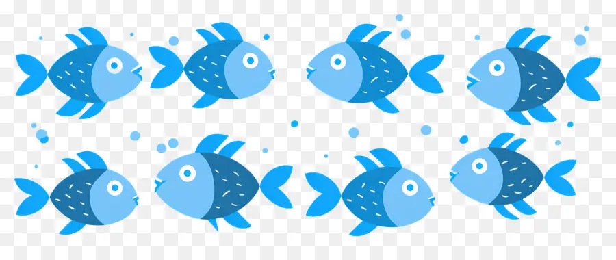 Groupe De Poissons，Poisson Bleu PNG