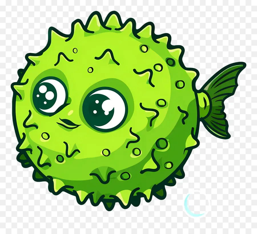 Poisson Globe Mignon，Poisson Globe Vert PNG