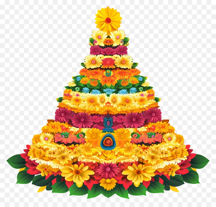 Bathukamma，Tour Florale Lumineuse PNG