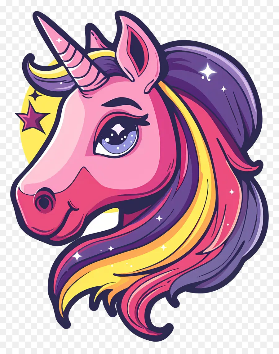 Tête De Licorne，Licorne De Dessin Animé PNG