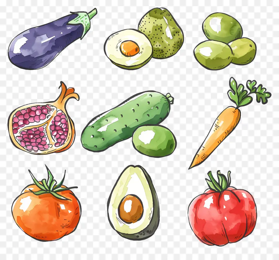 Fruits Et Légumes，En Bonne Santé PNG