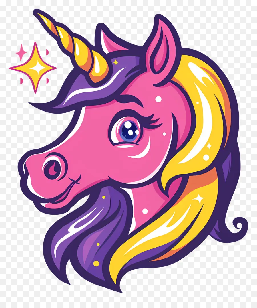 Tête De Licorne，Licorne De Dessin Animé PNG