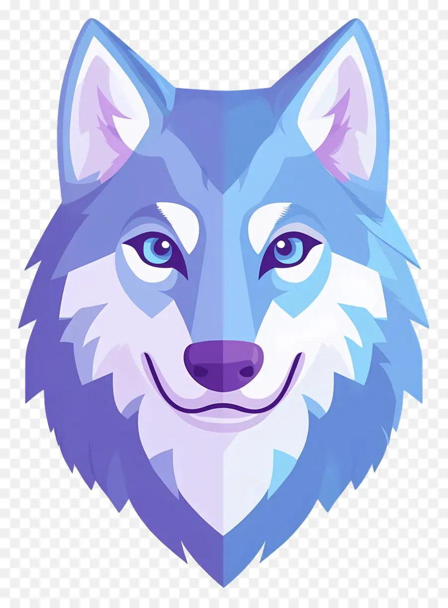 Tête De Loup，Loup De Dessin Animé Bleu PNG