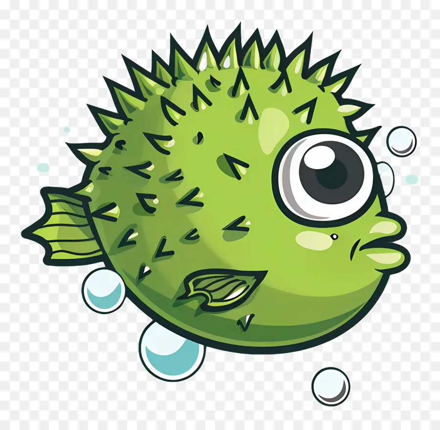 Poisson Globe Mignon，Poisson Globe Vert PNG