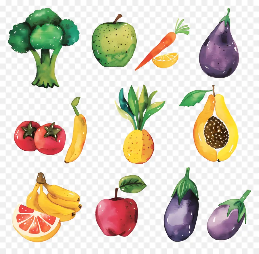 Fruits Et Légumes，En Bonne Santé PNG