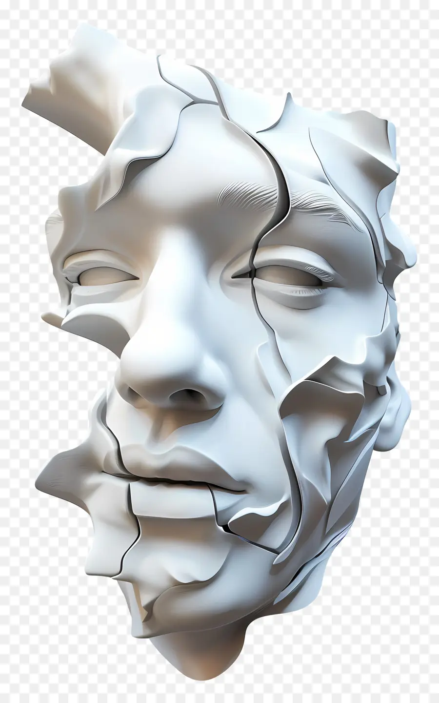 Visage D'homme，Visage Sculpté Blanc PNG