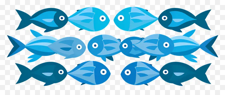 Groupe De Poissons，Poisson Bleu PNG