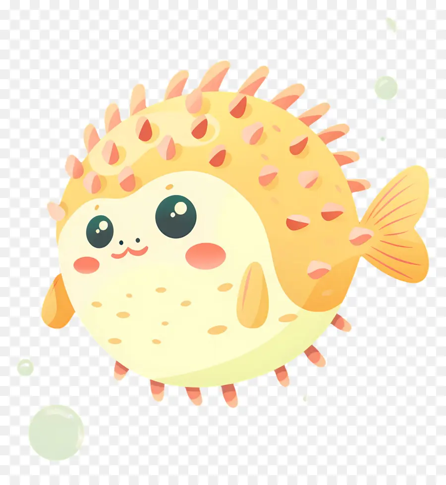 Poisson Globe Mignon，Poisson épineux Jaune PNG