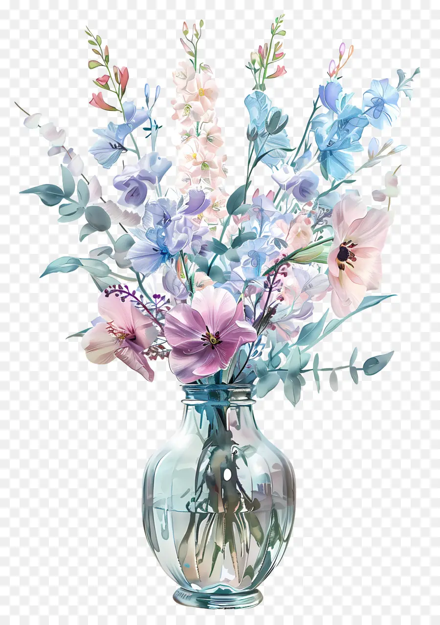 Fleurs Dans Un Vase，Vase De Fleurs PNG