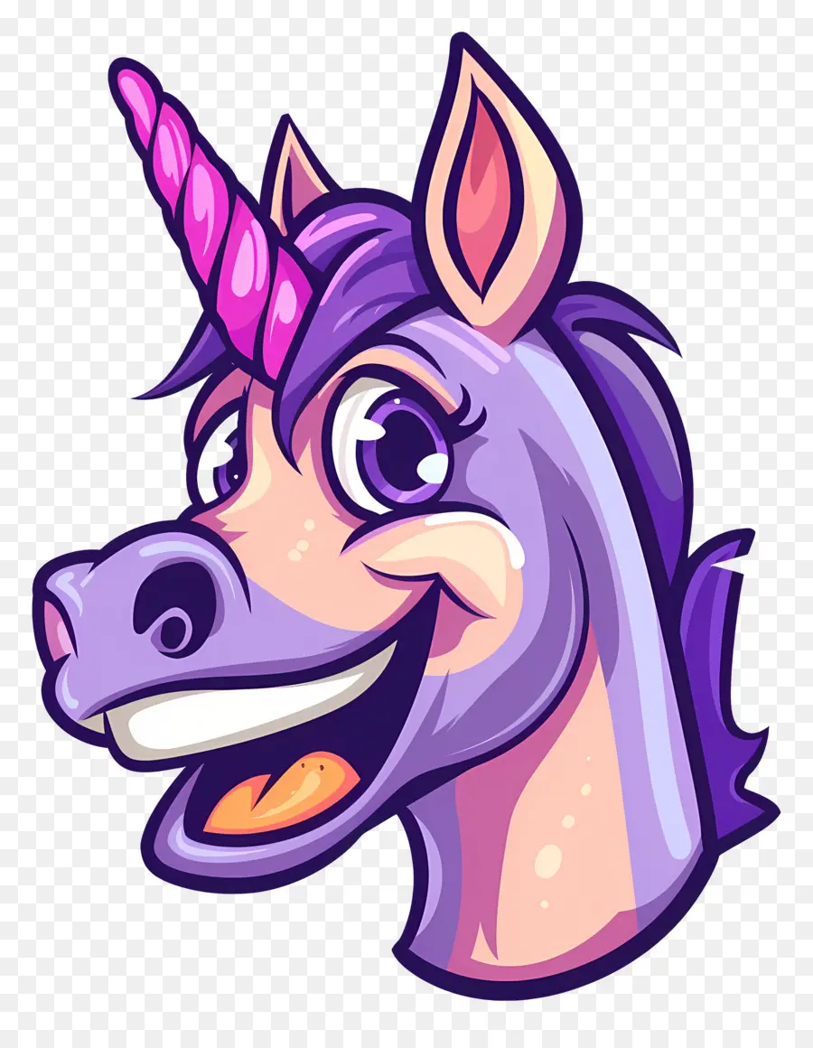 Tête De Licorne，Licorne De Dessin Animé PNG