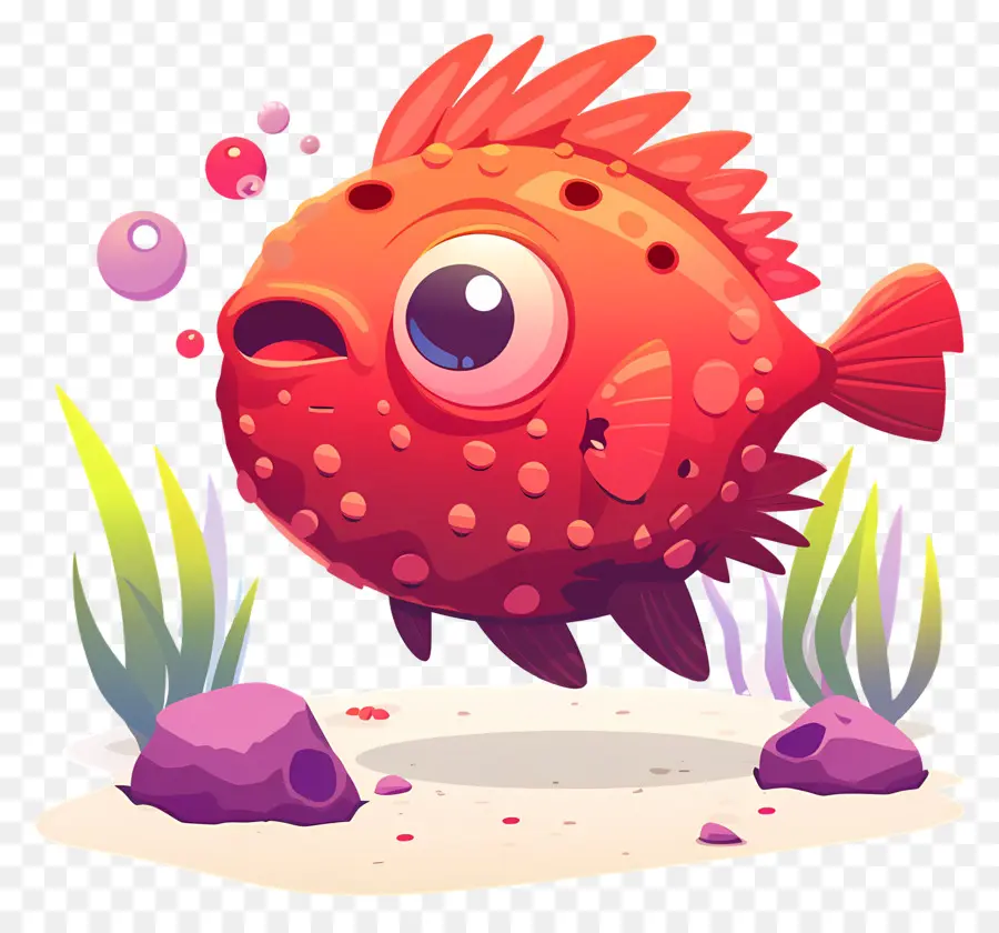 Poisson Globe Mignon，Poisson Globe Orange PNG