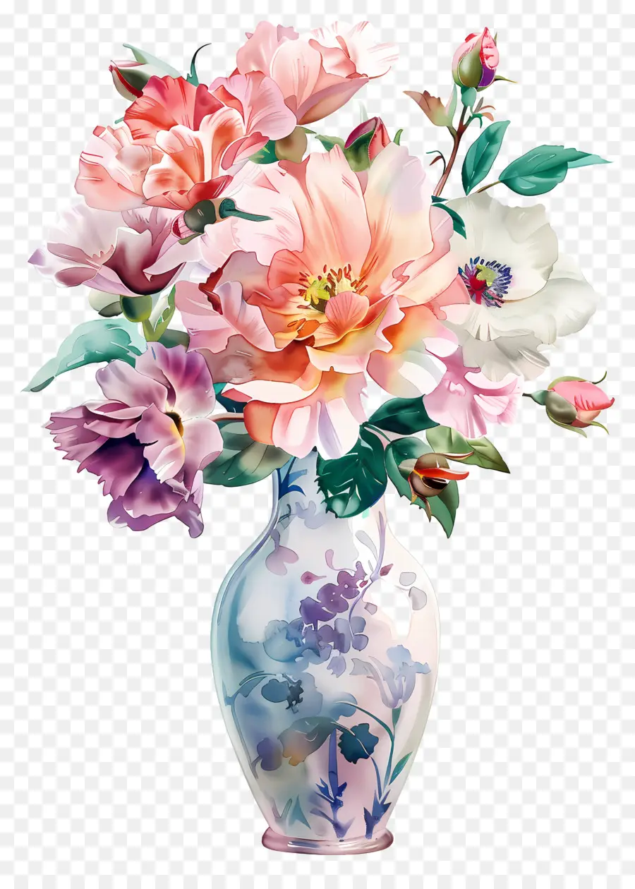 Fleurs Dans Un Vase，Vase à Fleurs PNG