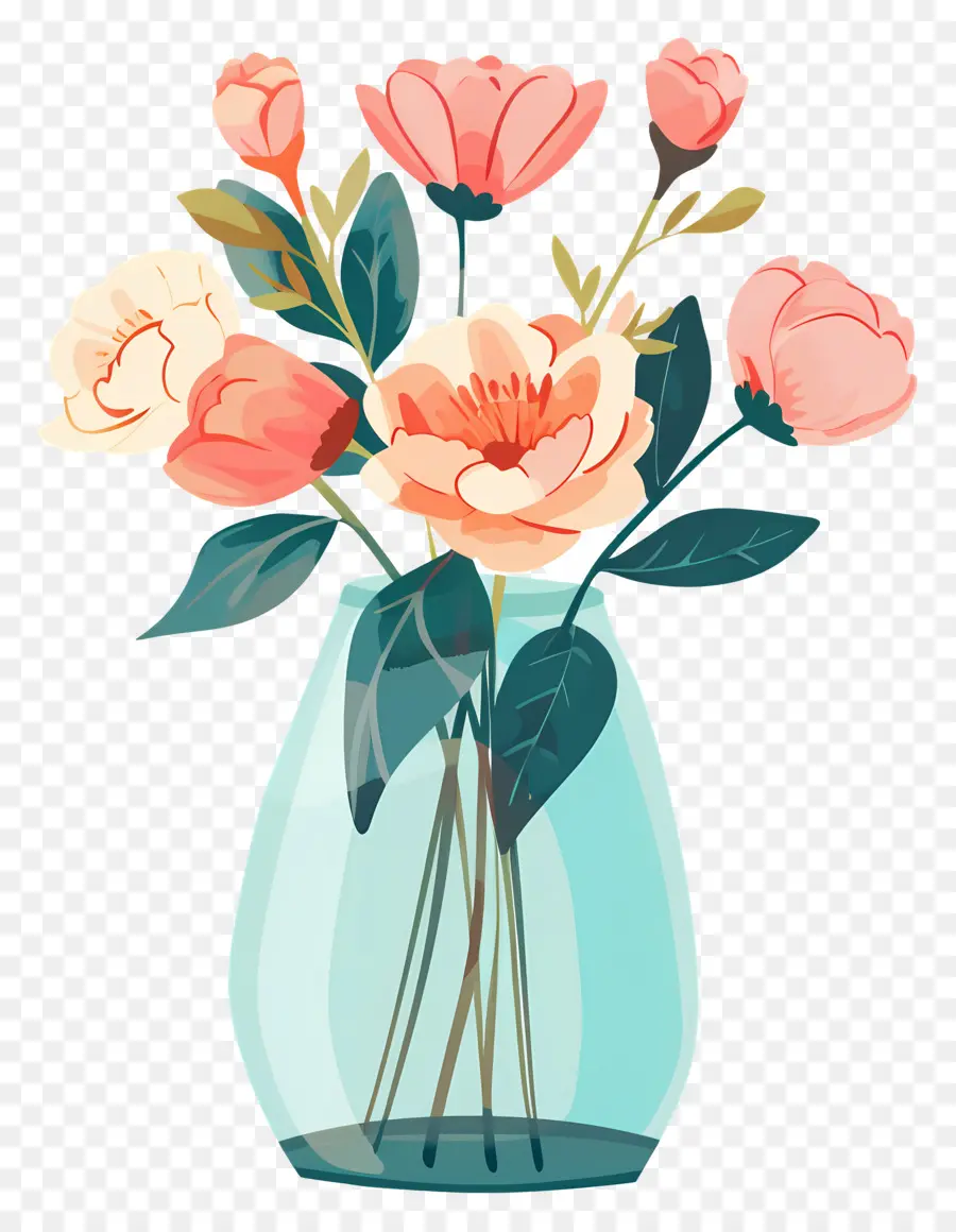 Fleurs Dans Un Vase，Fleurs PNG