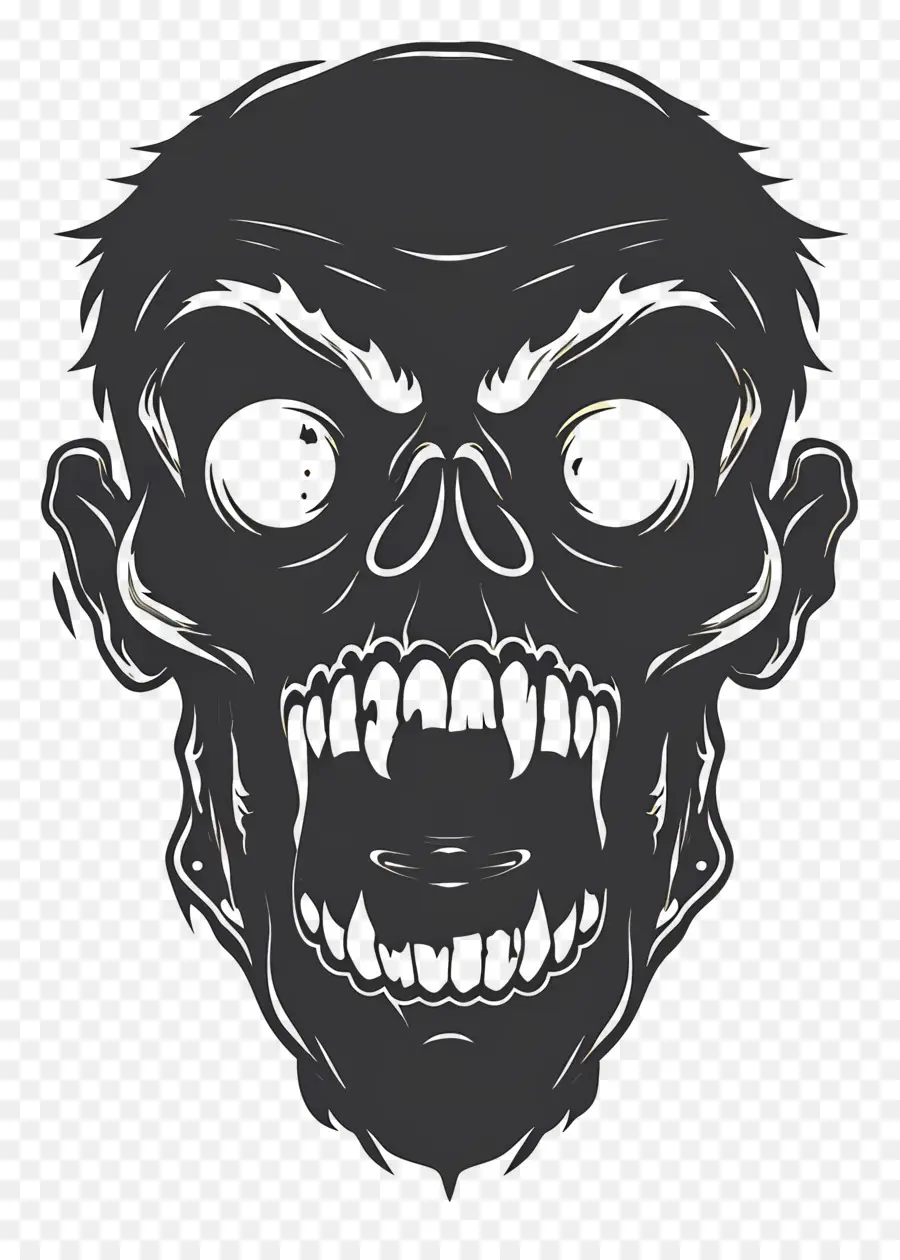 Tête De Zombie，Effrayant PNG