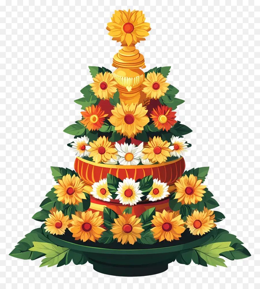 Bathukamma，Composition Florale PNG