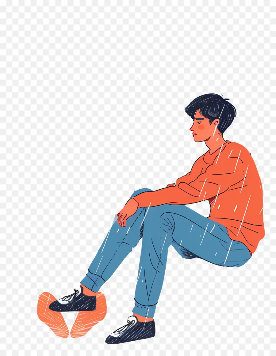 Homme Seul，Personne Assise PNG