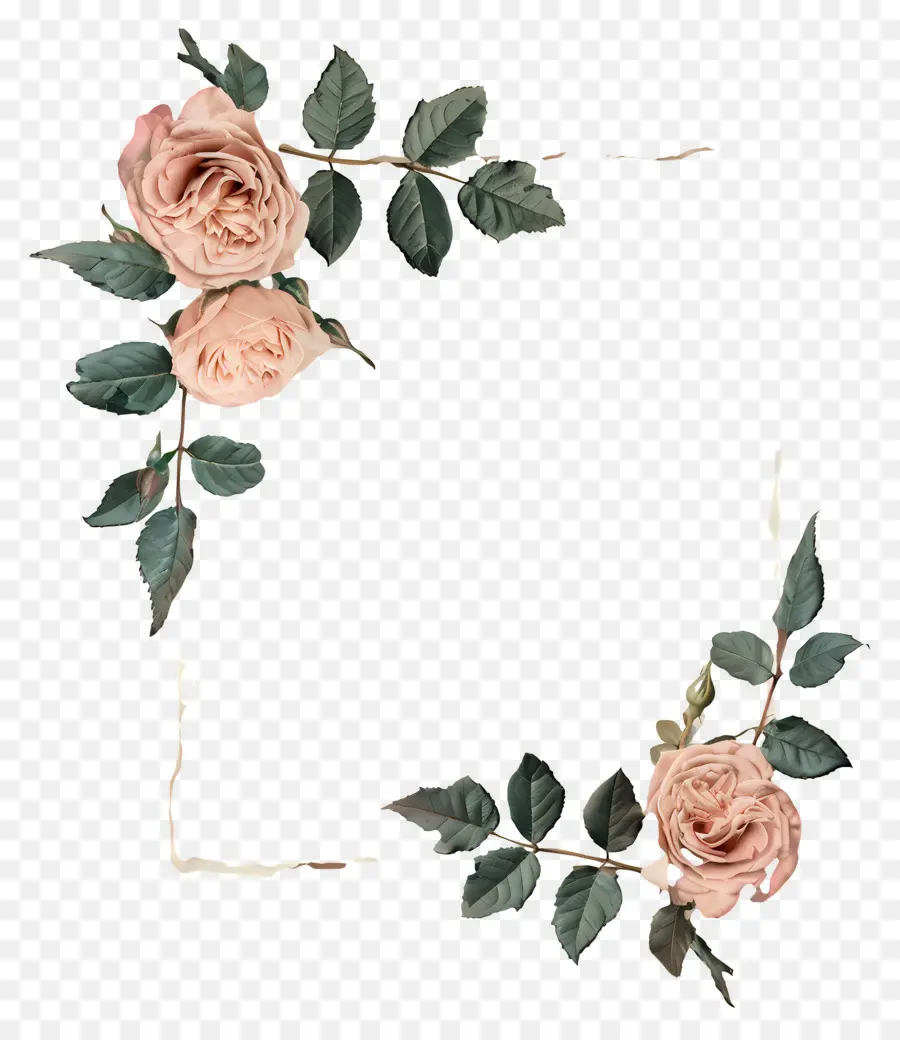 Bordure De Roses，Roses Blanches PNG