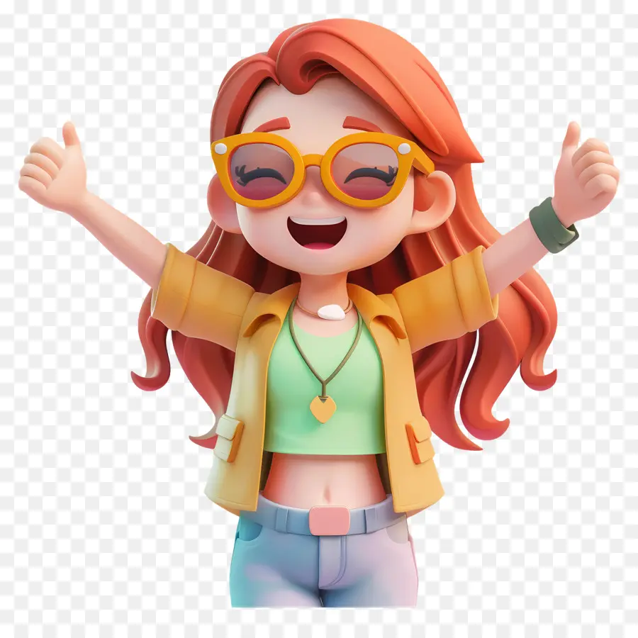 Des Gens Heureux，Femme De Dessin Animé 3d PNG