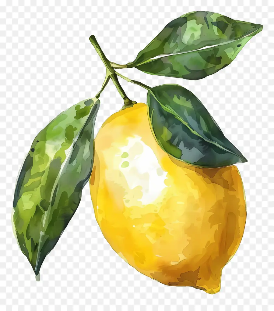 Aquarelle Citron，Un Seul Citron PNG