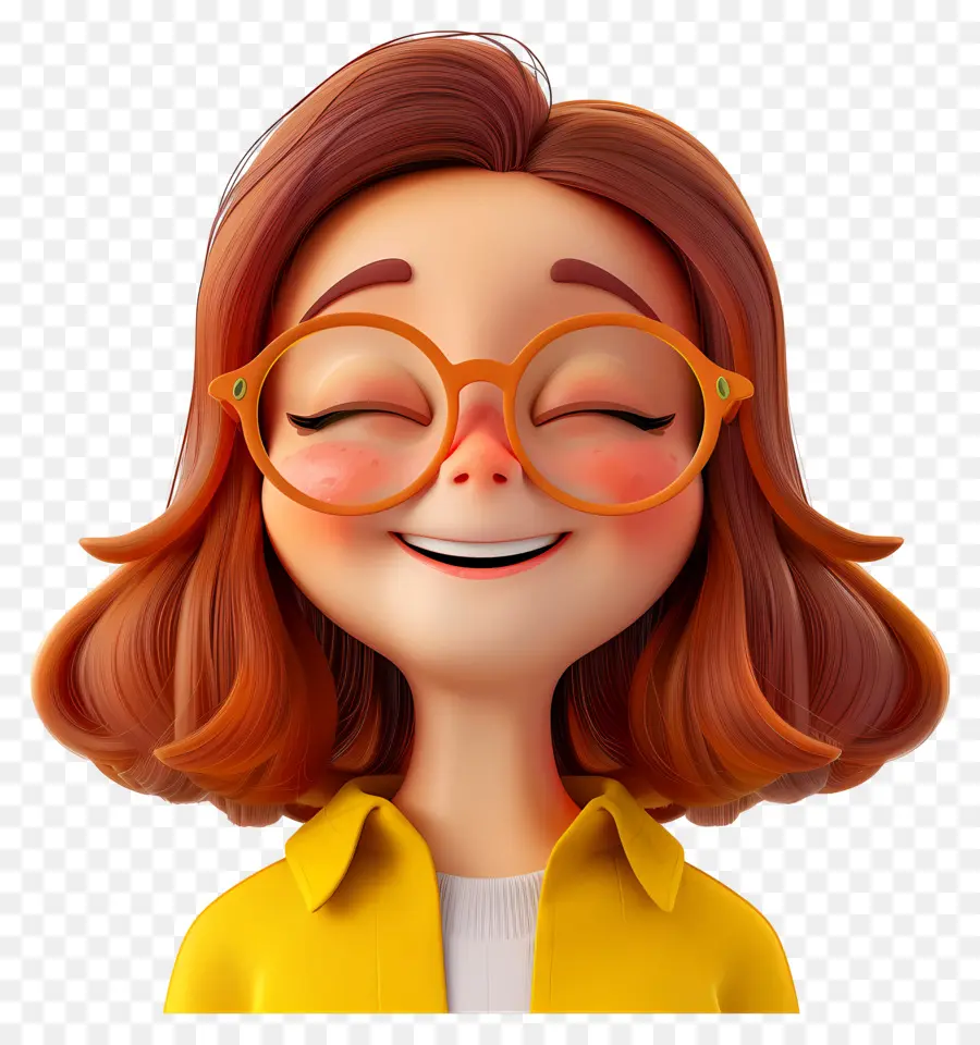 Des Gens Heureux，Fille Souriante Avec Des Lunettes PNG