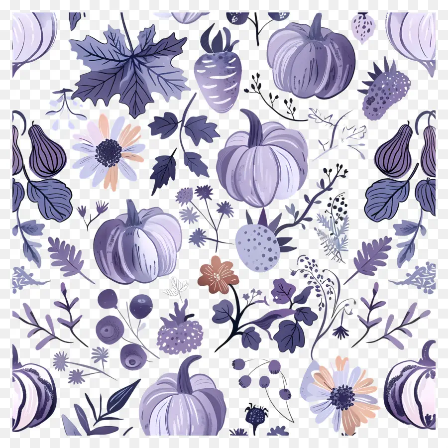 Modèle De Thanksgiving，Récolte Violette PNG