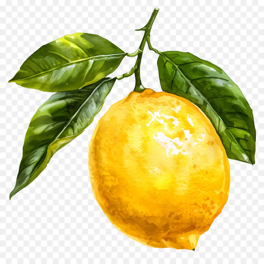 Aquarelle Citron，Un Seul Citron PNG