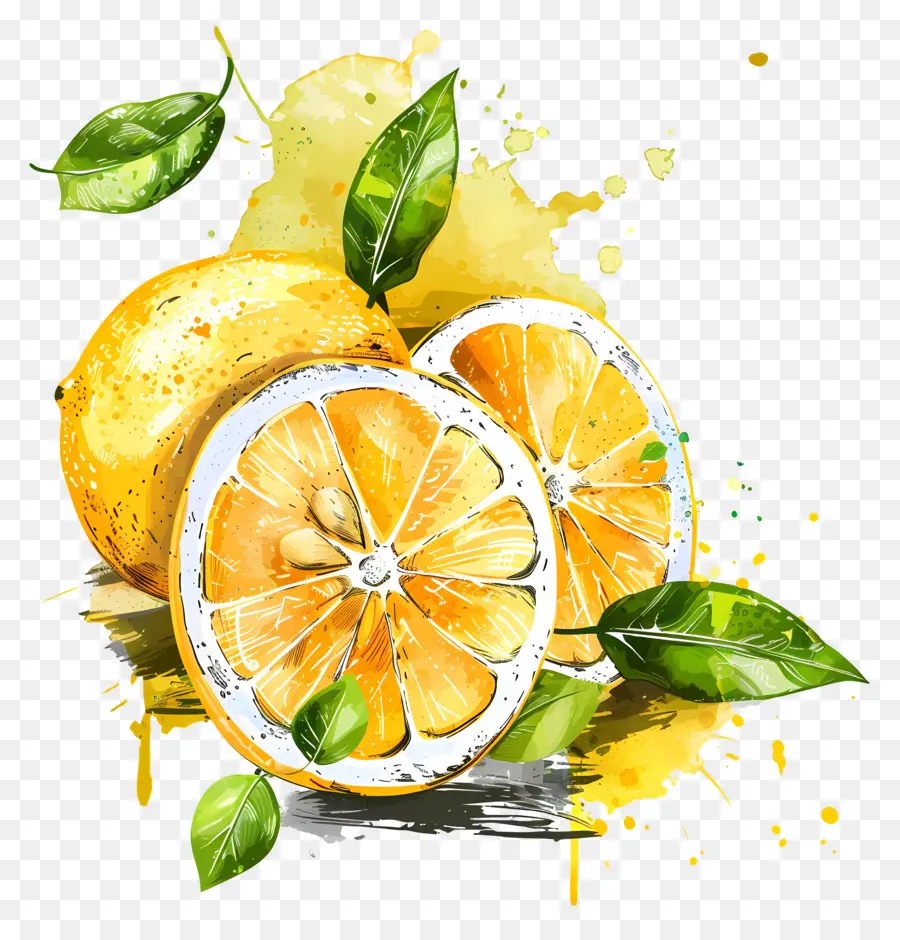 Aquarelle Citron，Citron PNG