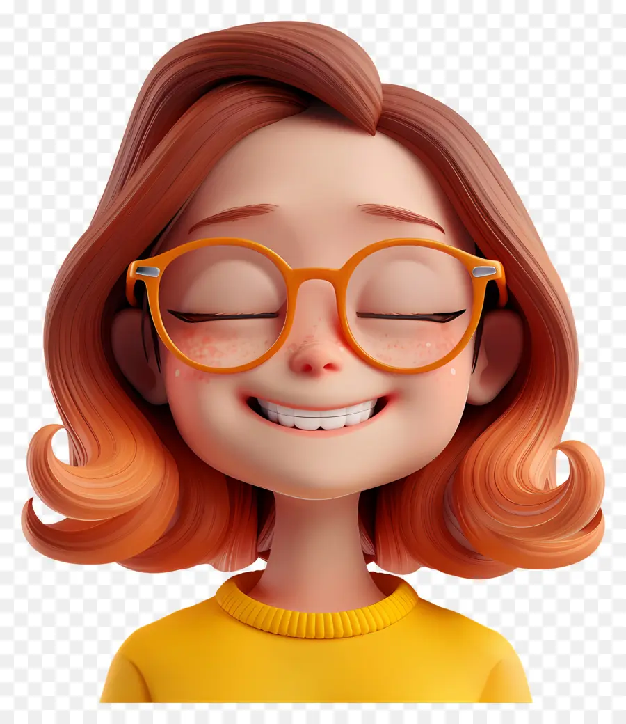 Des Gens Heureux，Fille Souriante Avec Des Lunettes PNG