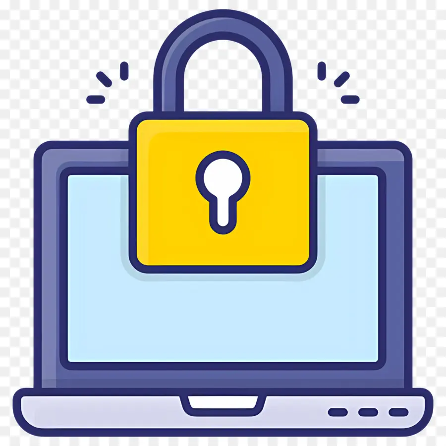 Cybersécurité，Ordinateur Portable Verrouillé PNG