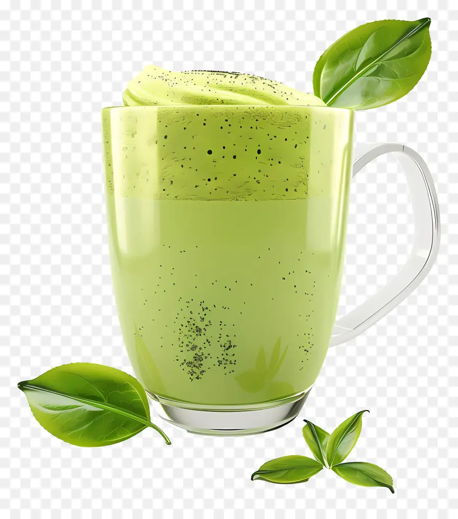 Thé Vert Matcha，Smoothie Vert PNG