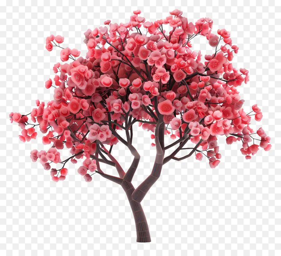 Arbre Animé，Arbre Rose PNG