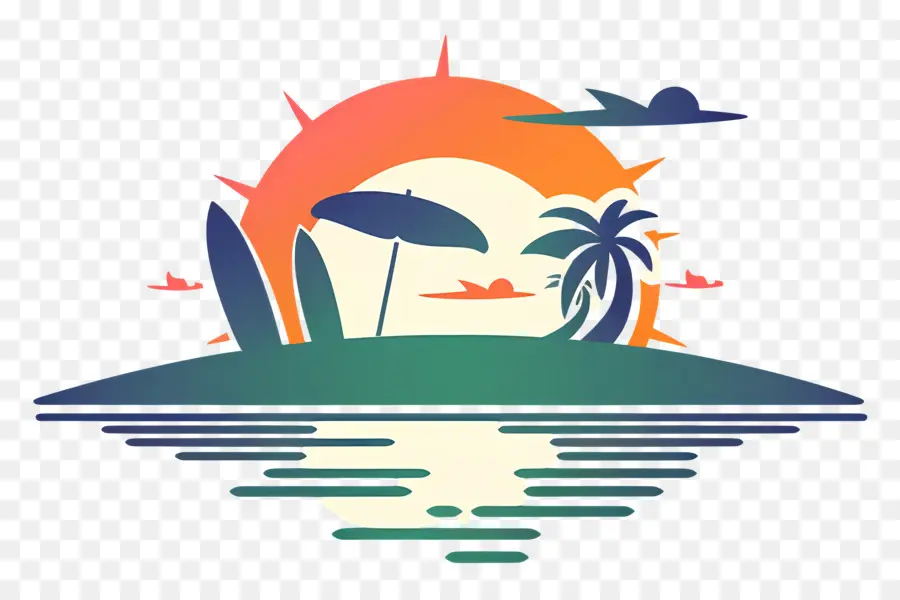 Logo De Plage，Scène De Plage PNG