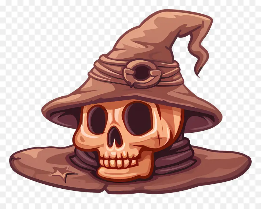 Casquette D'halloween，Crâne Avec Chapeau PNG