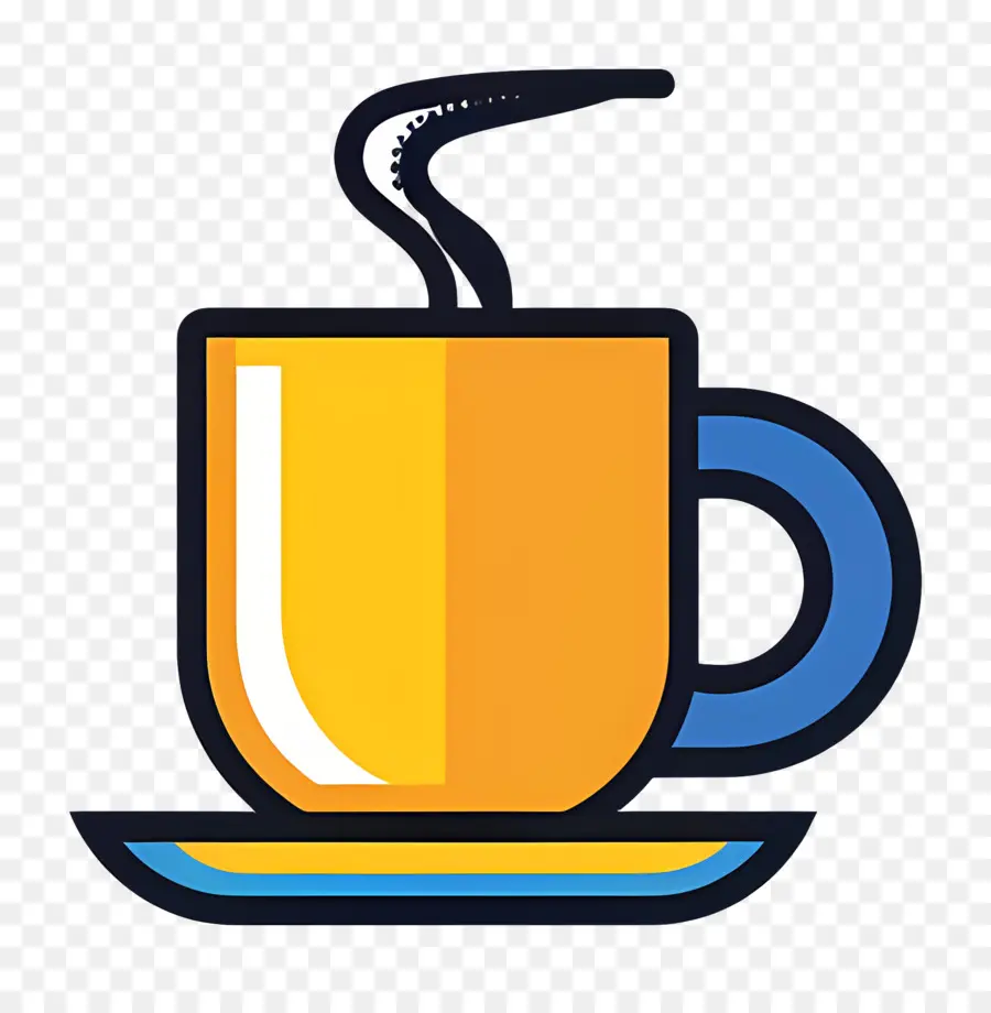 Logo Du Café，Tasse à Café Jaune PNG