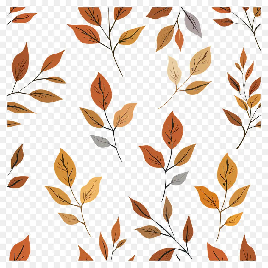 Modèle De Thanksgiving，Feuilles D'automne PNG