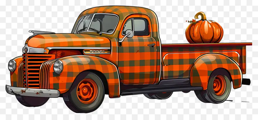 Camion D'époque，Citrouille PNG