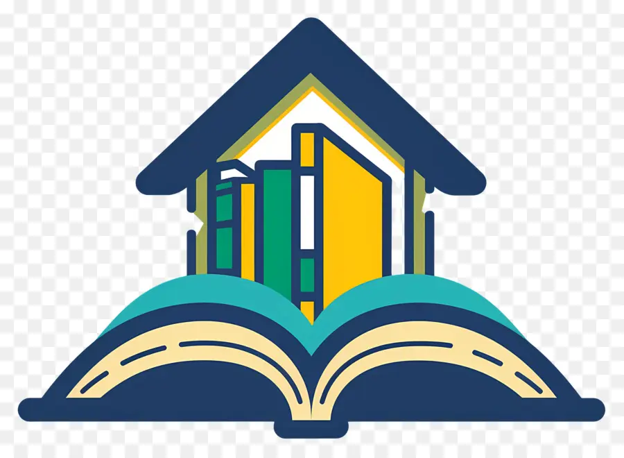 Logo Du Livre，Livre Et Maison PNG