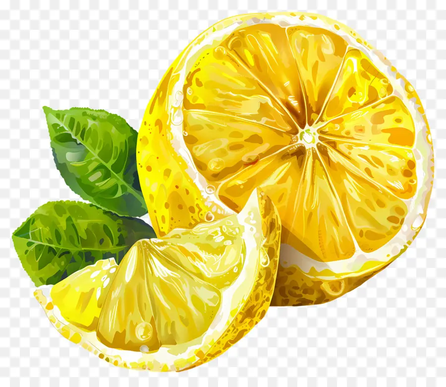 Aquarelle Citron，Citrons PNG